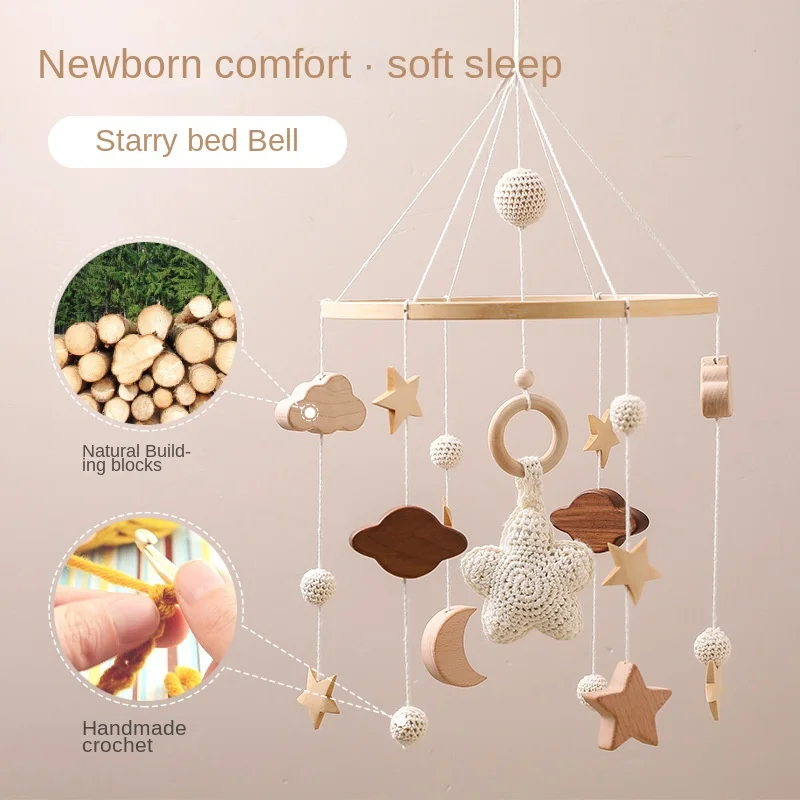 

Игрушка-погремушка для новорожденных 0-12 месяцев, деревянный мобиль на кровать, музыкальная шкатулка для новорожденных, подвесные игрушки с держателем для кроватки, детские игрушки для мальчиков