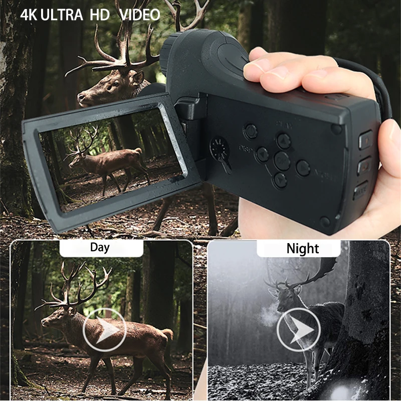 Night Vision Goggles Handheld DV Camera Device 8X Digital Zoom 4K HD Large Display Screen Fulldarkness 600m Hunting Telescope
Night Vision Goggles Handheld DV Camera Device 8X Digital Zoom 4K HD Large Display Screen Fulldarkness 600m Hunting Telescope