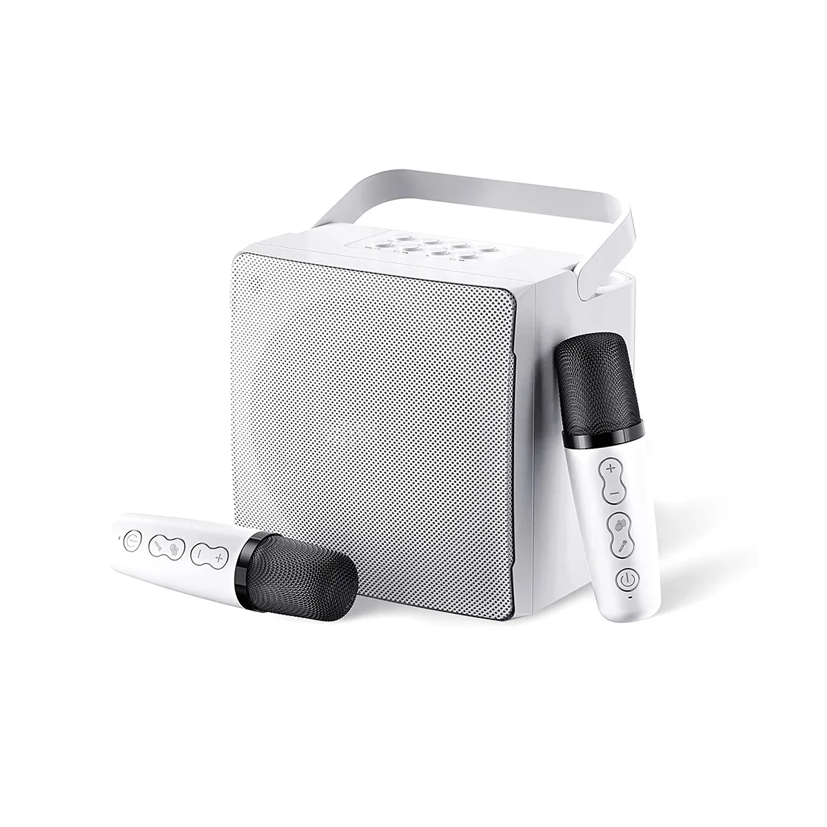 with 2 Wireless Microphones,with Echoes and LED Lights for Christmas Birthday Gift Home Party,White
with 2 Wireless Microphones,with Echoes and LED Lights for Christmas Birthday Gift Home Party,White