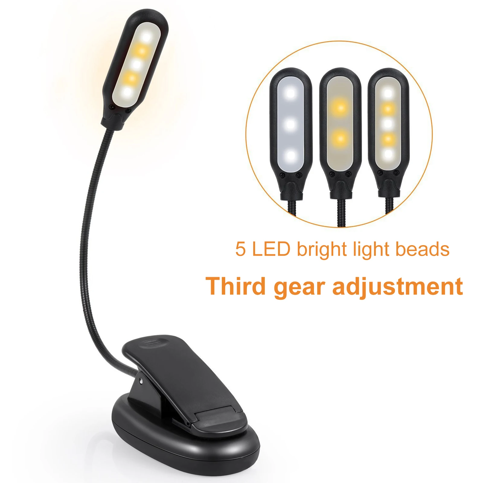 5V LED Desk Lamp Clip Night Light 5W 6000K 360 Degrees Adjustable Touch Dimming 3 Light Modes Reading Table Lamp For Bedroom
5V LED Desk Lamp Clip Night Light 5W 6000K 360 Degrees Adjustable Touch Dimming 3 Light Modes Reading Table Lamp For Bedroom