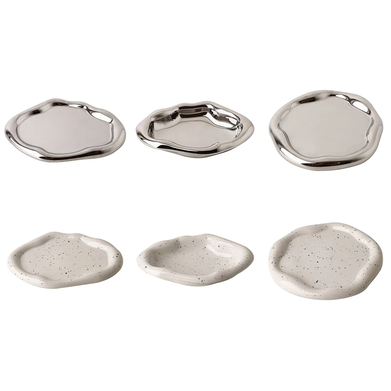 Modern Ceramic Silver Plated Plate Desktop Decoration Creative Art Jewelry Snacks Storage Tray Kitchen Living
Modern Ceramic Silver Plated Plate Desktop Decoration Creative Art Jewelry Snacks Storage Tray Kitchen Living
