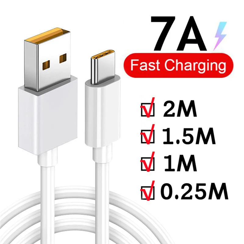 7A 100W USB Type C Super-Fast Charge Cable for Huawei P40 P30 Fast Charing Data Cord for Xiaomi Mi 13 12 Pro Oneplus Realme POCO
7A 100W USB Type C Super-Fast Charge Cable for Huawei P40 P30 Fast Charing Data Cord for Xiaomi Mi 13 12 Pro Oneplus Realme POCO