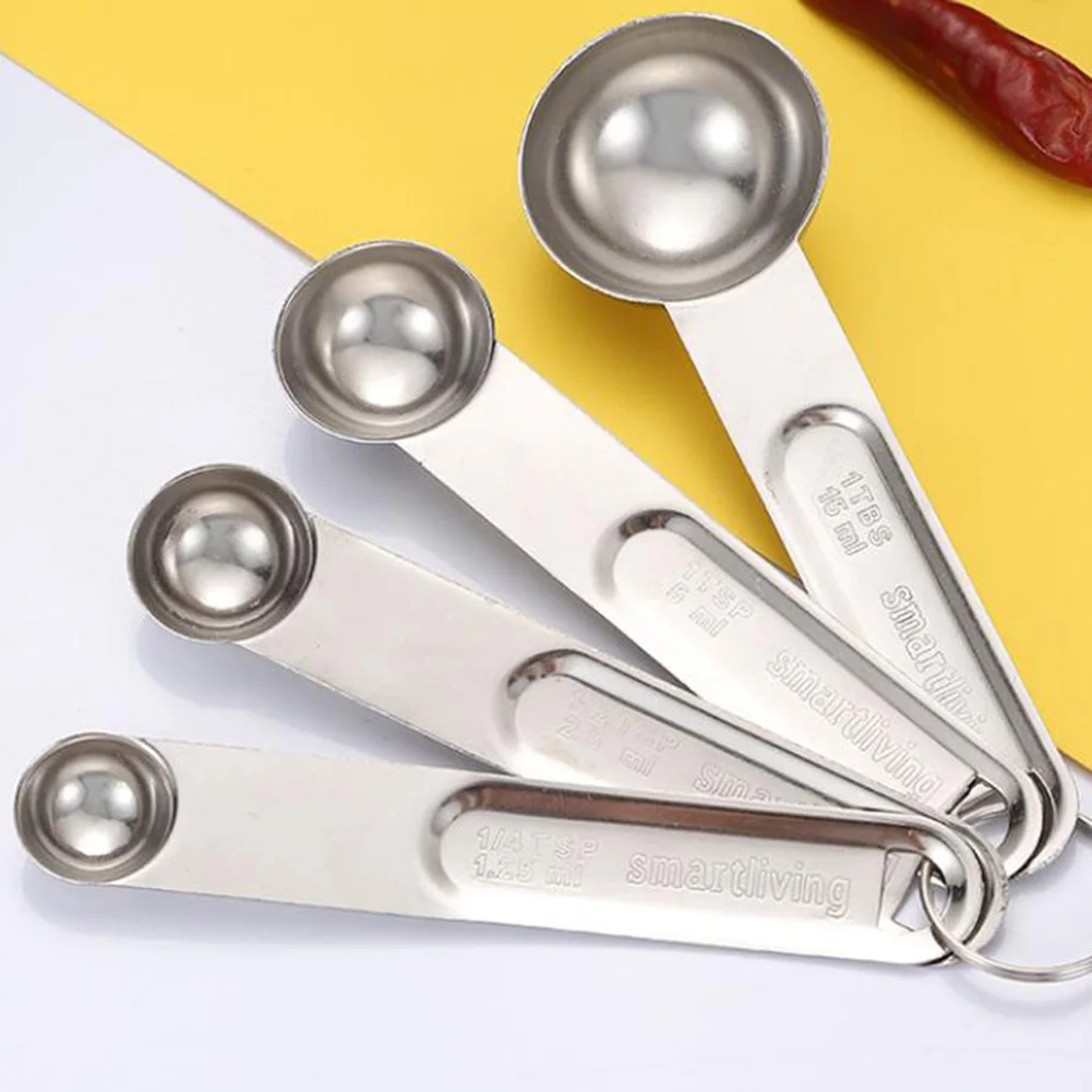 Silver Rose Gold Measuring Spoons Kitchen Tools Hanging Hole Measuring Cups Stainless Steel Convenient Storage
Silver Rose Gold Measuring Spoons Kitchen Tools Hanging Hole Measuring Cups Stainless Steel Convenient Storage