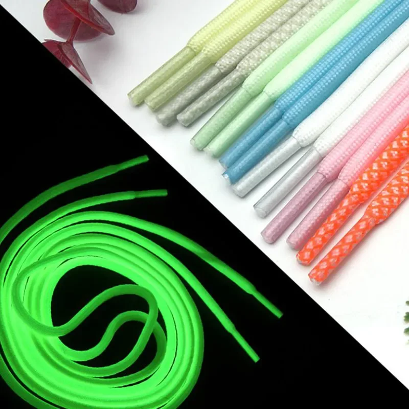 

Shoelaces Glow In The Dark Night Color Round Fluorescent Shoelace Sports Canvas Shoelaces Adult Children Shoe Laces