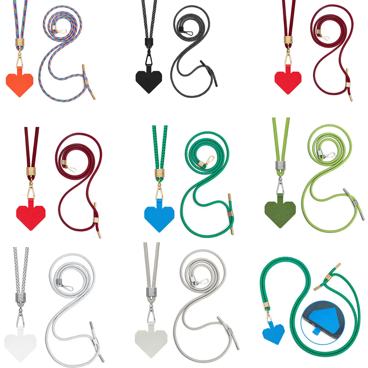 Crossbody Nylon Patch Phone Lanyards Rope Mobile Phone Strap Soft Rope for Universal Cell Phone Hanging Cord Holder Heart Shape
Crossbody Nylon Patch Phone Lanyards Rope Mobile Phone Strap Soft Rope for Universal Cell Phone Hanging Cord Holder Heart Shape