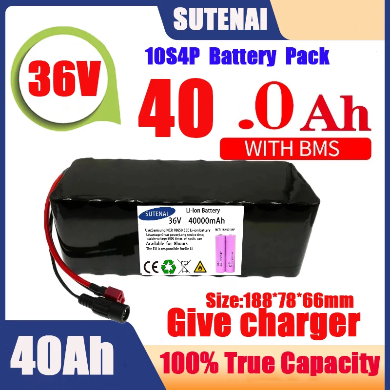 36V 120Ah Electric Bicycle Battery Built-in 40A BMS Lithium Battery Pack 36 Volt 2A Charging Ebike Battery + Charger
36V 120Ah Electric Bicycle Battery Built-in 40A BMS Lithium Battery Pack 36 Volt 2A Charging Ebike Battery + Charger