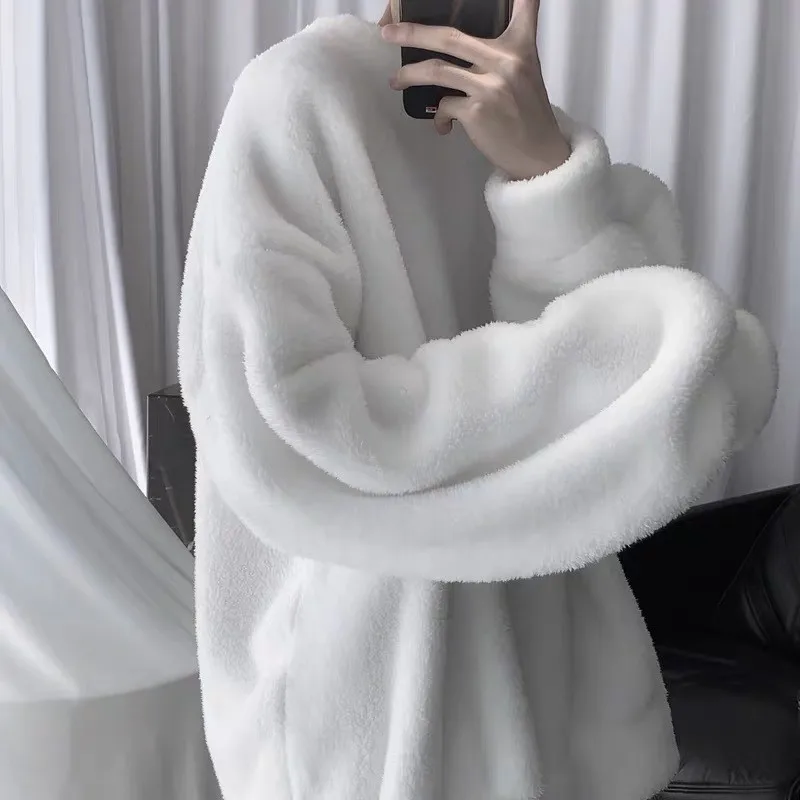 Oversize Sweatshirt Solid Color Lamb Hair O-neck Long Sleeve Men's Sweatshirt Korean Fashion Loose Hoodies Streetwear Harajuku 
Oversize Sweatshirt Solid Color Lamb Hair O-neck Long Sleeve Men's Sweatshirt Korean Fashion Loose Hoodies Streetwear Harajuku