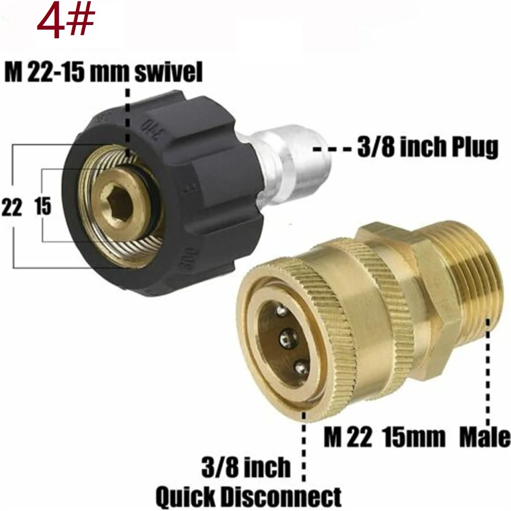Set Pressure Washer Adapter To 1/4“ 3/8“ Universal Swivel 14mm 5000 PSI Accessory For Spray Tool Hose And Pump
Set Pressure Washer Adapter To 1/4“ 3/8“ Universal Swivel 14mm 5000 PSI Accessory For Spray Tool Hose And Pump