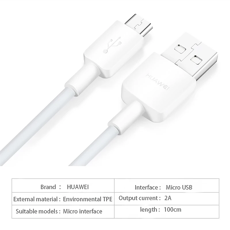Оригинальный зарядный кабель Huawei Mate 10 Lite 2A micro USB Быстрый для p8 p9 p10 lite mate Honor 8x 7x y5 y6