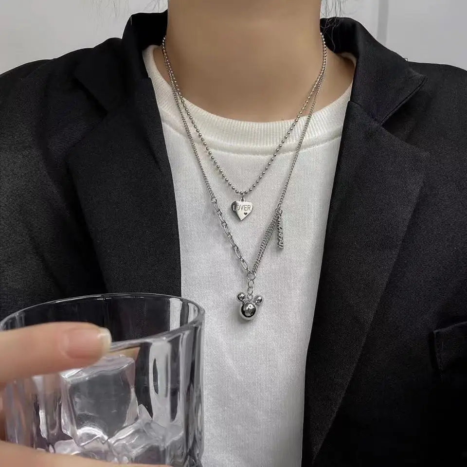 South Korea 2022 New Titanium Steel Personalized Love Letter Necklace Cute Cartoon Double-Layer Asymmetric Sweater Chain
South Korea 2022 New Titanium Steel Personalized Love Letter Necklace Cute Cartoon Double-Layer Asymmetric Sweater Chain