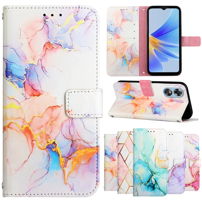 

Marble Art Fashion Phone Case For OPPO A8 A16 A16S A17 A31 A32 A33 A53 A53S A54S A54 A55 A55S A56 A57 A74 A78 A93 Leather Cover