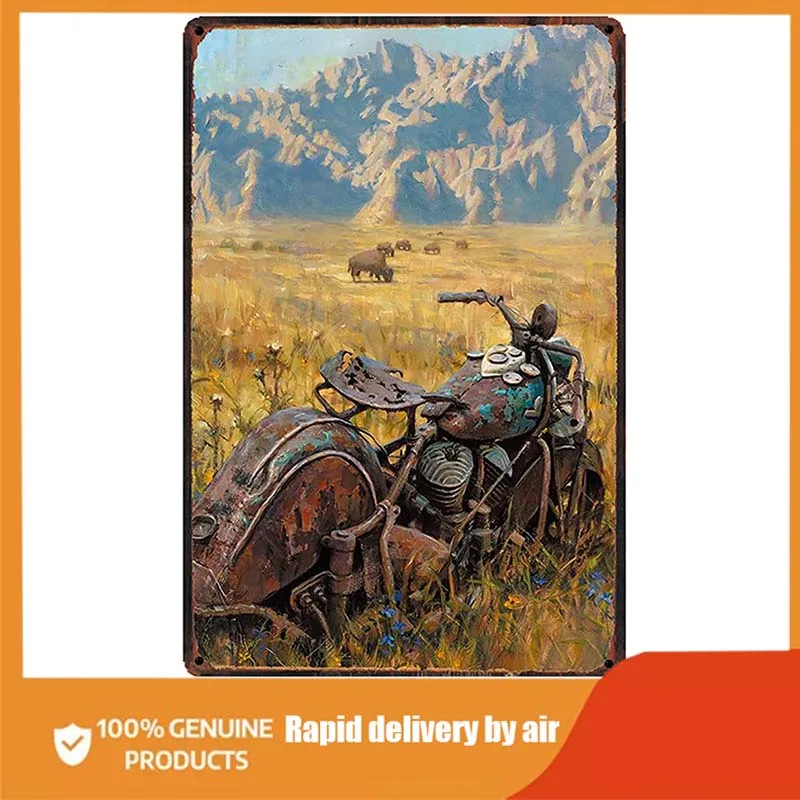 Original Retro Design A Herd of Cows and Old Motorcycle Tin Metal Signs Wall Art | Thick Tinplate Print Poster Wall Decoration 
Original Retro Design A Herd of Cows and Old Motorcycle Tin Metal Signs Wall Art | Thick Tinplate Print Poster Wall Decoration