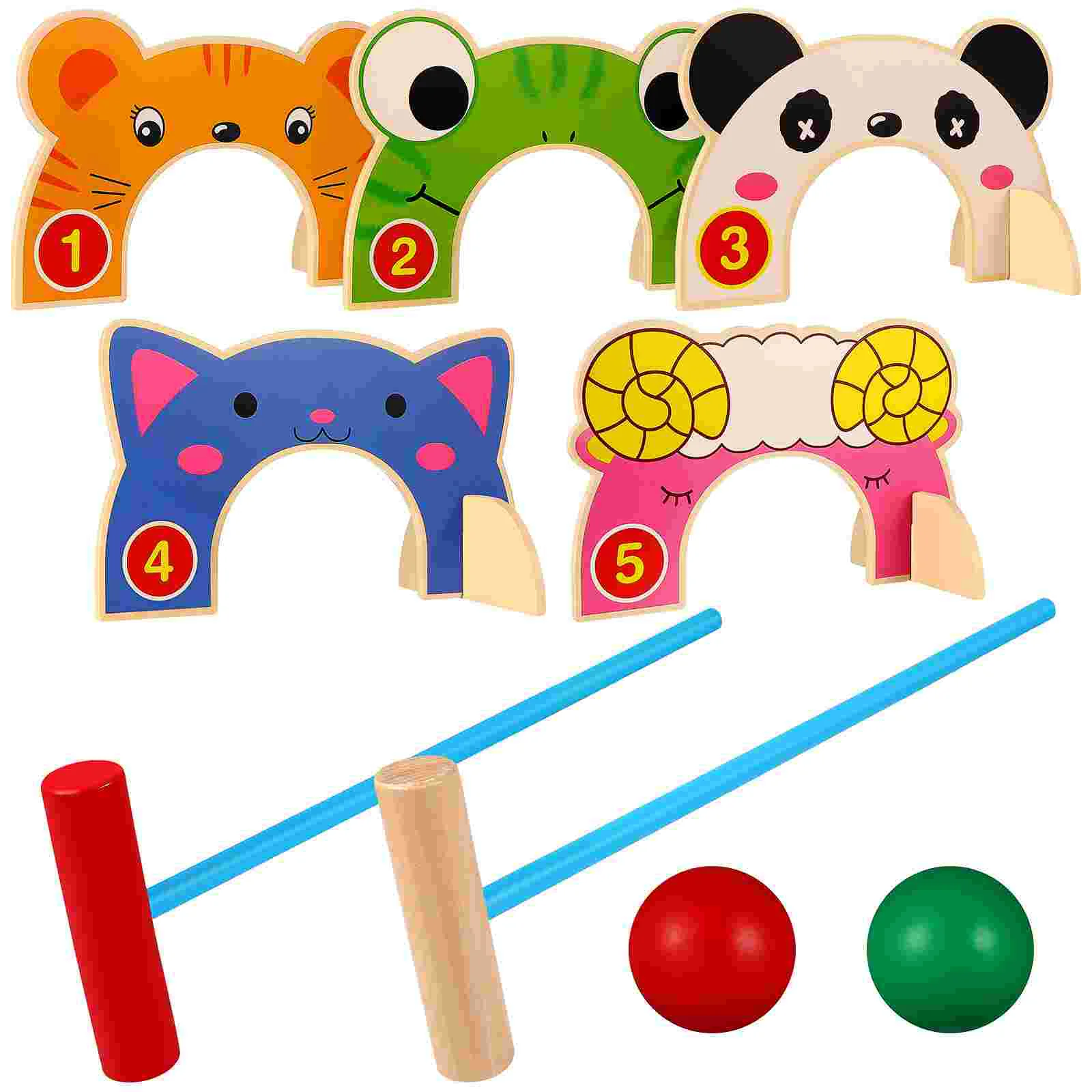 

Набор игрушек-крокеток из мультфильма, игрушки-ворота для животных, интерактивные игрушки для родителей и детей, игры на газон