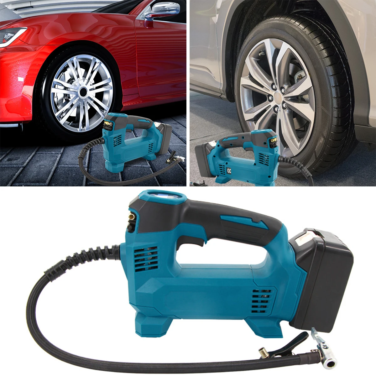 Cordless Tyre Inflator 18V Digital Car Air Compressor Pump Portable Handheld Air Pump Rechargeable Air Inflator with LED Light
Cordless Tyre Inflator 18V Digital Car Air Compressor Pump Portable Handheld Air Pump Rechargeable Air Inflator with LED Light