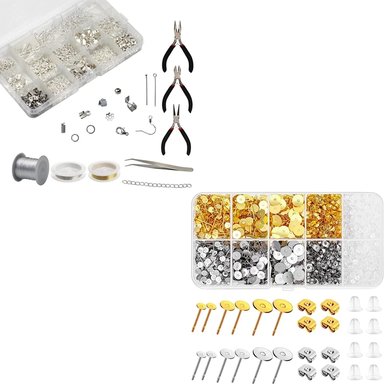 1set Jewelry Findings Set Jewelry Making Kit Jewelry Findings Starter Kit & 1set Earring Posts and Backs
1set Jewelry Findings Set Jewelry Making Kit Jewelry Findings Starter Kit & 1set Earring Posts and Backs