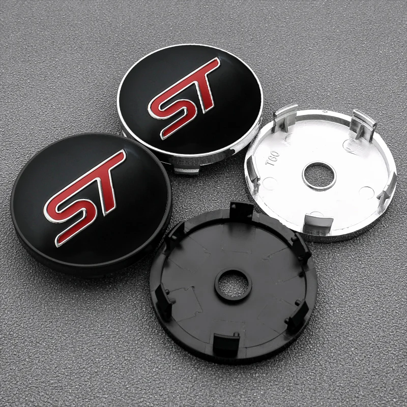 

4pcs 56+60mm Car Wheel Center Cover Hubcap ST Emblem Badge Sticker Decals For Ford ST Fiesta Focus Mk2 Mk3 4 Mondeo Car Styling