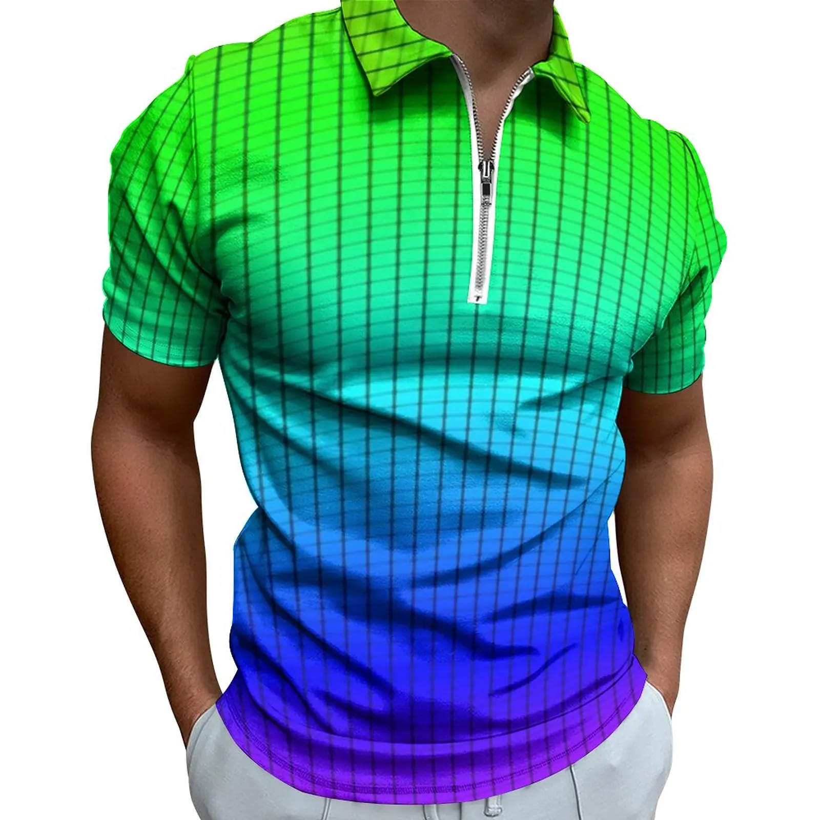 Ombre Shaded Polo Shirts Rainbow Neon Casual Shirt Summer Vintage Mens Short-Sleeved Turn Down Collar Design T-Shirts
Ombre Shaded Polo Shirts Rainbow Neon Casual Shirt Summer Vintage Mens Short-Sleeved Turn Down Collar Design T-Shirts
