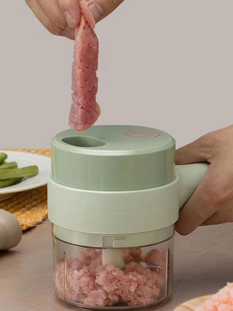 4 In1 Handheld Electric Vegetable Cutter Slicing Cooking Vegetable Crusher Chili Ginger Masher Machine USB Charging Kitchen Tool
4 In1 Handheld Electric Vegetable Cutter Slicing Cooking Vegetable Crusher Chili Ginger Masher Machine USB Charging Kitchen Tool