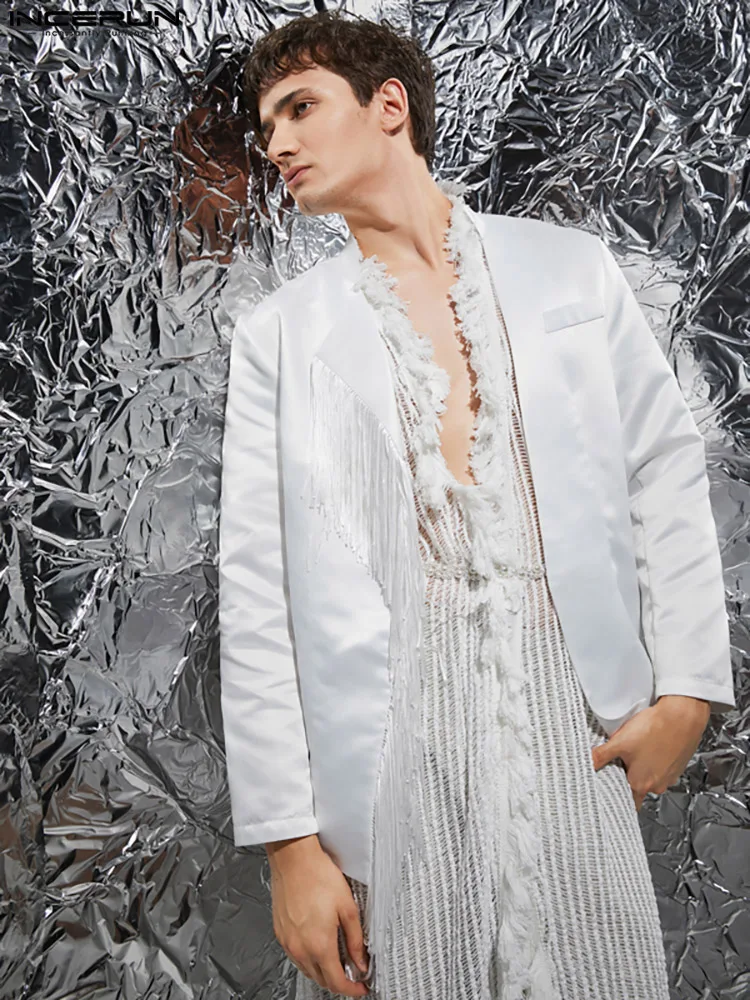 Handsome New Men Solid All-match Stitching Tassel Blazer Stylish Well Fitting Long-sleeved Suit Jackets S-5XL INCERUN Tops 2022
Handsome New Men Solid All-match Stitching Tassel Blazer Stylish Well Fitting Long-sleeved Suit Jackets S-5XL INCERUN Tops 2022