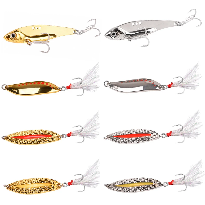 8PCS/lot Metal VIB Fishing Bait Spoon Crank Bait Silver/Gold 7G/10G/15G Vivid Vibration Bass Artificial Bait Fishing Tackle
8PCS/lot Metal VIB Fishing Bait Spoon Crank Bait Silver/Gold 7G/10G/15G Vivid Vibration Bass Artificial Bait Fishing Tackle