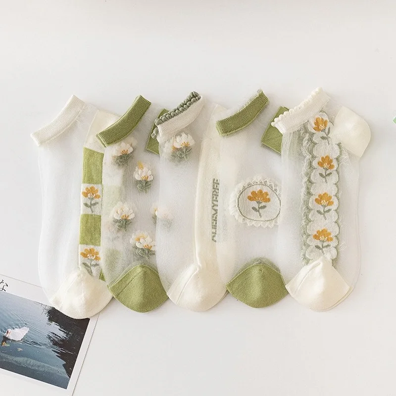 Летние ультратонкие прозрачные стеклянные шелковые носки Harajuku винтажные Цветочные хлопковые носки со стразами зеленые белые женские милы...
Летние ультратонкие прозрачные стеклянные шелковые носки Harajuku винтажные Цветочные хлопковые носки со стразами зеленые белые женские милы...