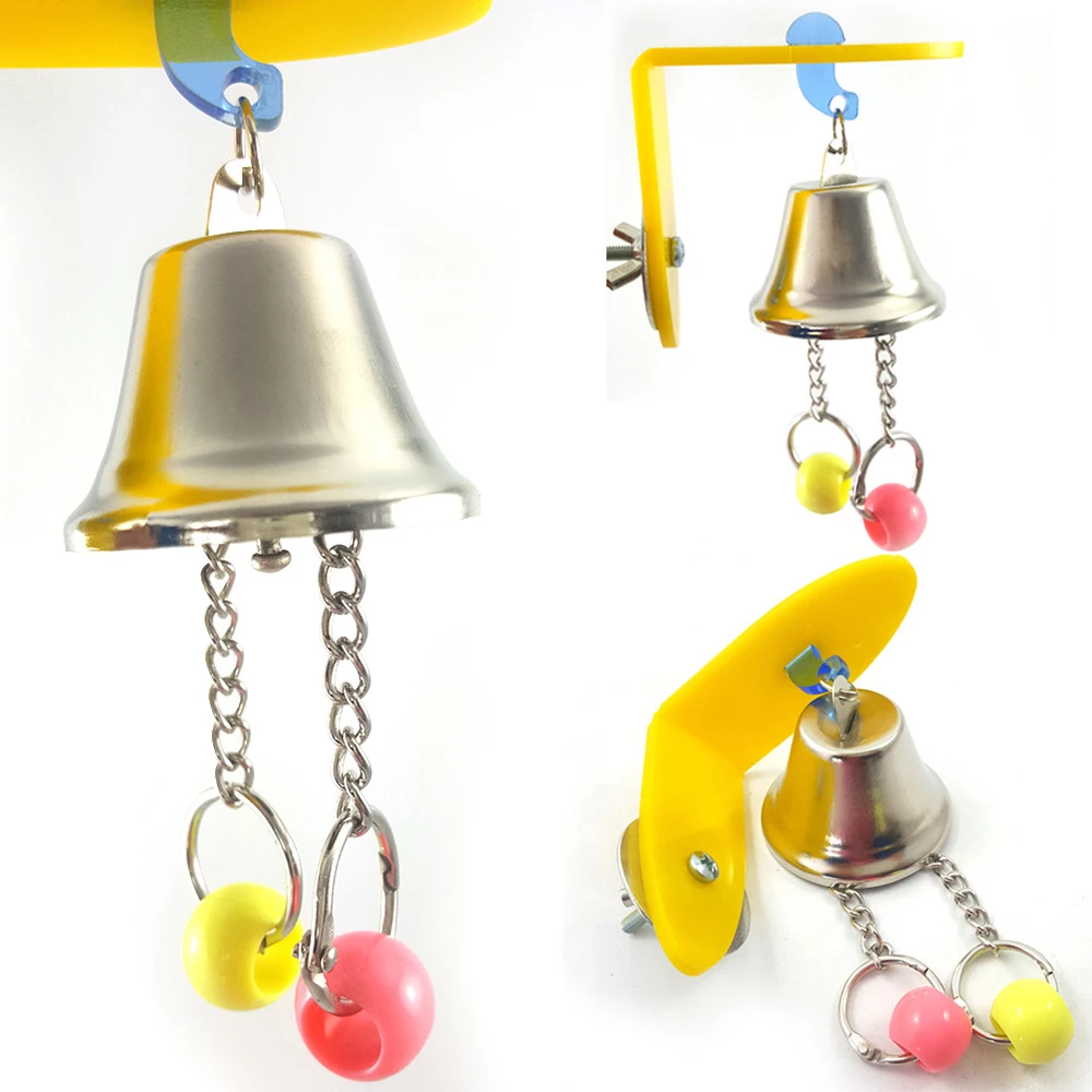 

Parrot Chewing Hanging Swing Cage Toy Birds Bell Toys Bite Accessories Parakeet Beads Cockatiel Play Toy Pet Bird Supplies