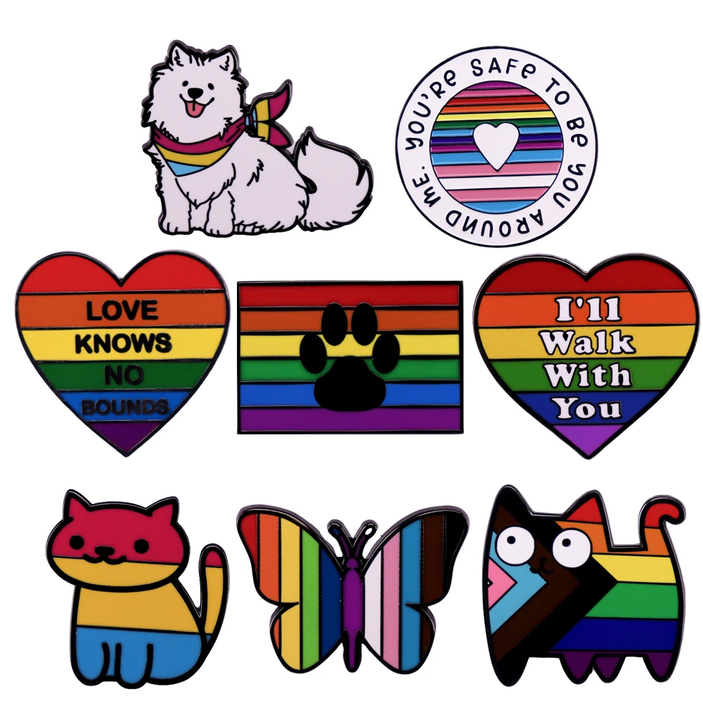 LGBT Love Rainbow Flag Cute Dog Cats Brooches for Clothing Enamel Pins Lapel Pins for Backpack Badges Jewelry Decoratios
LGBT Love Rainbow Flag Cute Dog Cats Brooches for Clothing Enamel Pins Lapel Pins for Backpack Badges Jewelry Decoratios