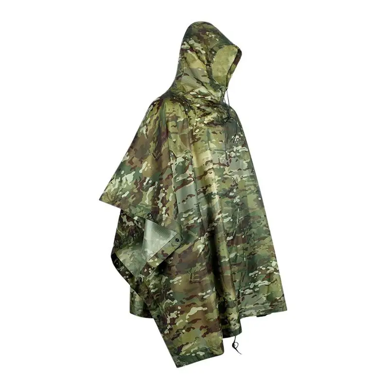 

Camo Rain Poncho Raincoat Camo Jacket Waterproof Portable Camo Rain Gear For Outdoor Marine Hiking Hunting Shelter Camping