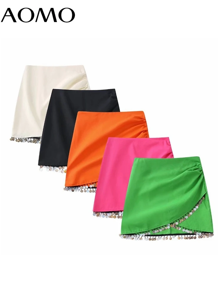 AOMO Women Fashion Beaded Decorate Pleated Mini Skirt Vintage High Waist Back Zipper Female Skirt BE292A
AOMO Women Fashion Beaded Decorate Pleated Mini Skirt Vintage High Waist Back Zipper Female Skirt BE292A