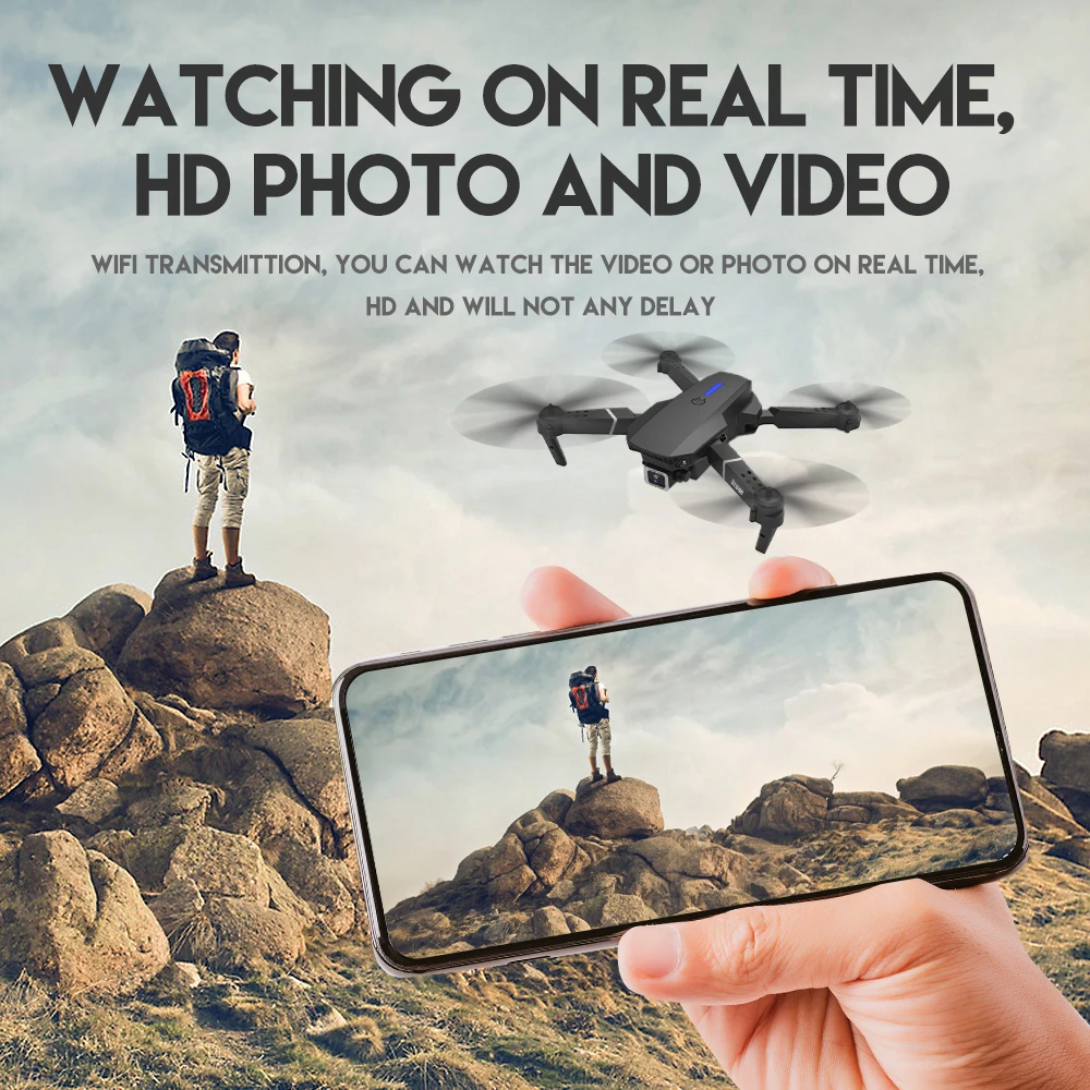 New 2023 E88Pro RC Drone 4K Professinal With 1080P Wide Angle HD Camera Foldable RC Helicopter WIFI FPV Height Hold Gift Toy
New 2023 E88Pro RC Drone 4K Professinal With 1080P Wide Angle HD Camera Foldable RC Helicopter WIFI FPV Height Hold Gift Toy