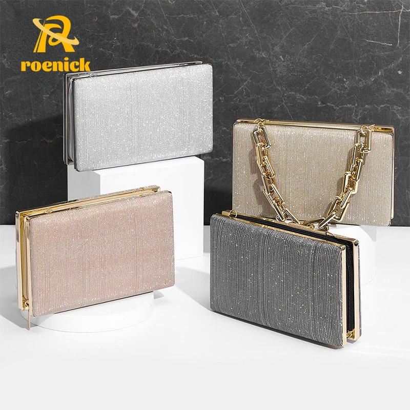 ROENICK Women Banquet Zip Clutch Shiny Crossbody Square Evening Bags Luxury Designer Handbags With Thick Chain Party Club Totes
ROENICK Women Banquet Zip Clutch Shiny Crossbody Square Evening Bags Luxury Designer Handbags With Thick Chain Party Club Totes