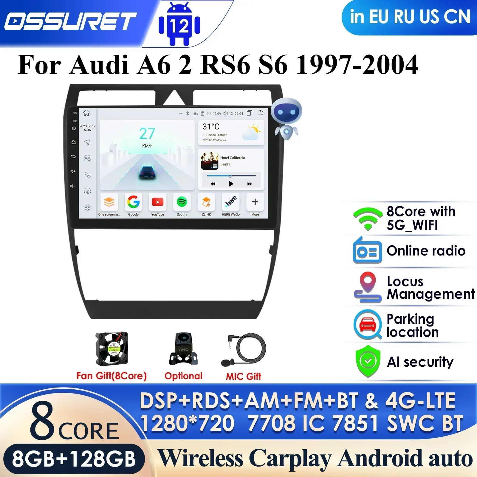 Автомагнитола 9 дюймов с ии для Audi A6 C5 1997-2004 S6 RS6 GPS 2Din Android автомобильный радиоприемник мультимедийный плеер беспроводной Carplay Авто 4G DSP стерео
Автомагнитола 9 дюймов с ии для Audi A6 C5 1997-2004 S6 RS6 GPS 2Din Android автомобильный радиоприемник мультимедийный плеер беспроводной Carplay Авто 4G DSP стерео