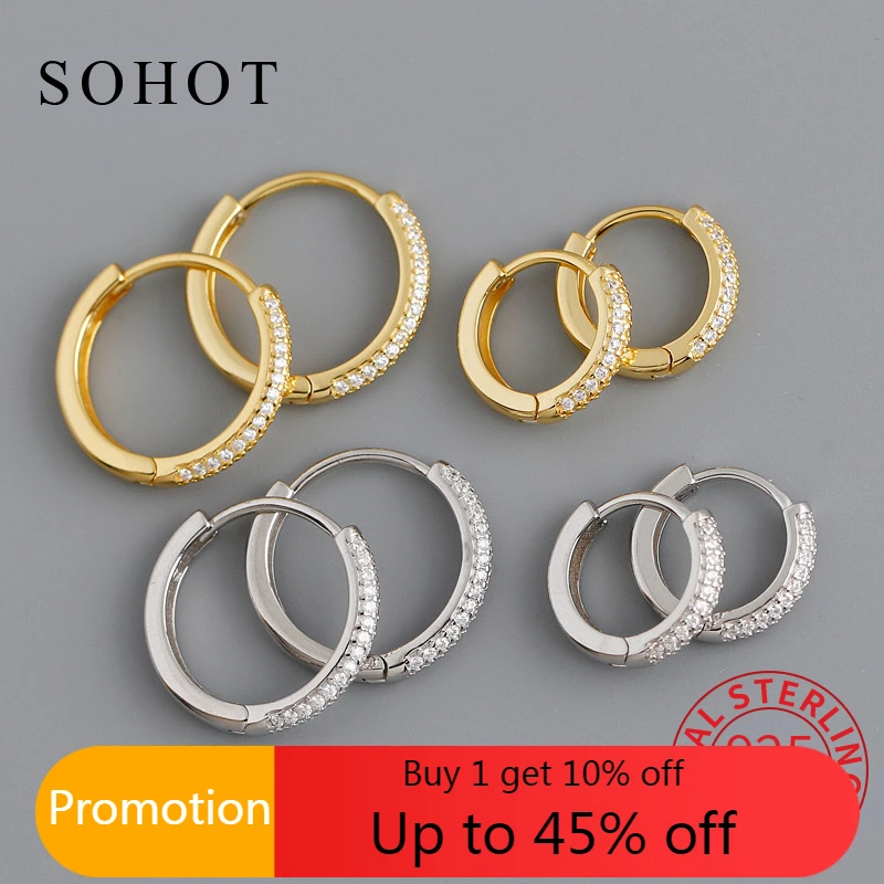 Real 925 Sterling Silver Zircon Round Hoop Earrings For Fashion Women Punk Fine Jewelry 18k Gold Minimalist Accessories
Real 925 Sterling Silver Zircon Round Hoop Earrings For Fashion Women Punk Fine Jewelry 18k Gold Minimalist Accessories