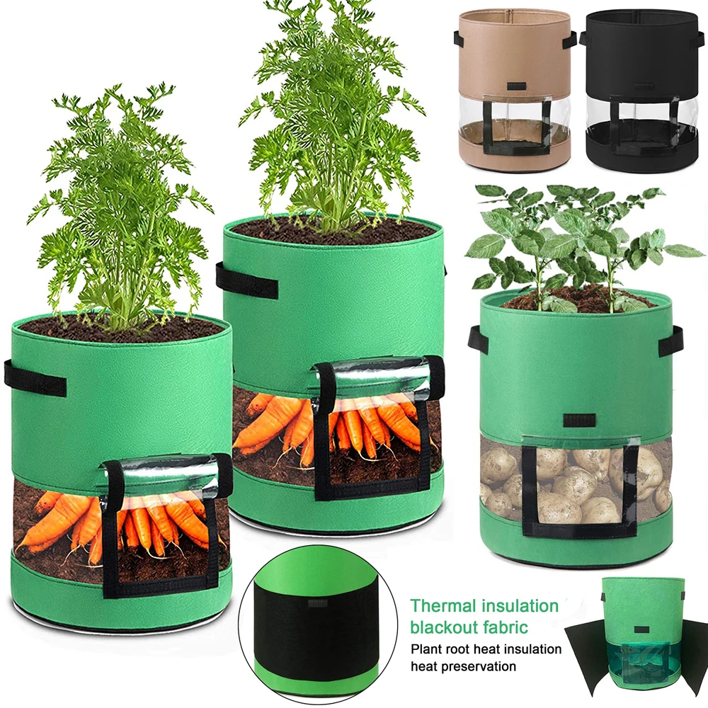 Potato Grow Bag Vegetable Onion home garden Plant Bag with Handle PU Thickened Garden Carrot Taro Peanut Growing Bag potato pot
Potato Grow Bag Vegetable Onion home garden Plant Bag with Handle PU Thickened Garden Carrot Taro Peanut Growing Bag potato pot