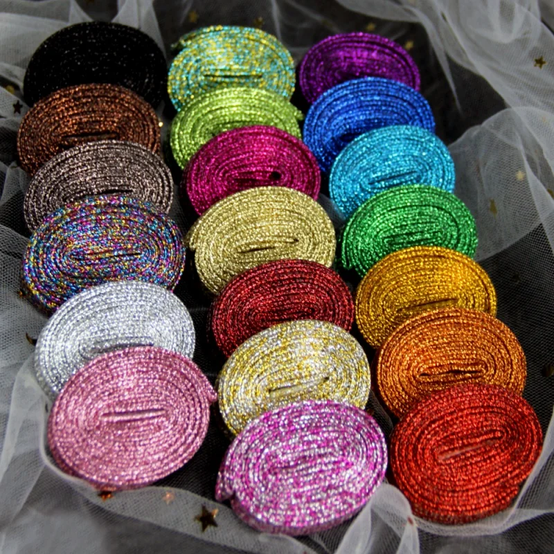 AL Metallic Glitter Shiny Gold Silver Thread Sport Sneaker Flat Shoelaces Bootlaces Flat Strings Running Fluorescent Shoe laces
AL Metallic Glitter Shiny Gold Silver Thread Sport Sneaker Flat Shoelaces Bootlaces Flat Strings Running Fluorescent Shoe laces