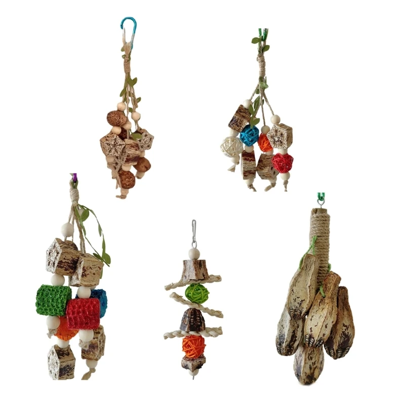

Hanging Bird Bite Chewing Toy Small Parrot Hanging Parrot Cage Toy Natural Grass Pet Bite Resistances Molar Supplies