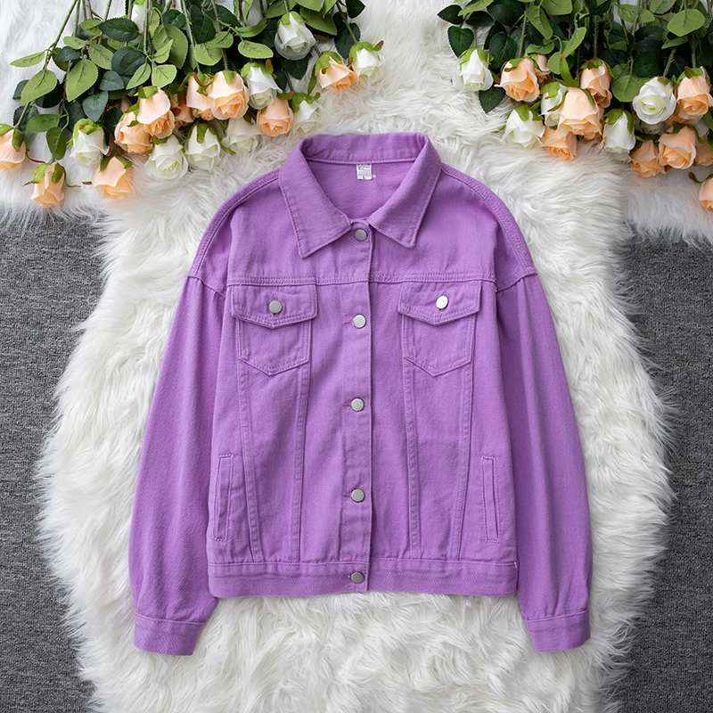 Fashion Women Denim Jacket Long Sleeve Outerwear Female Short Loose and Thin Jacket
Fashion Women Denim Jacket Long Sleeve Outerwear Female Short Loose and Thin Jacket