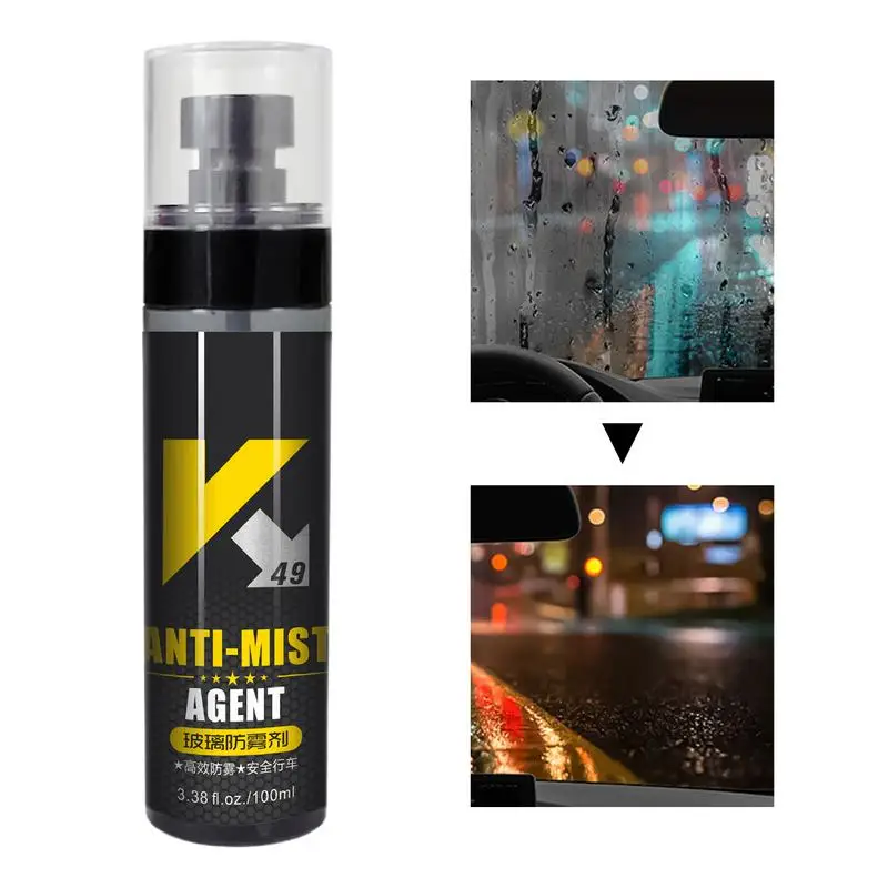 

Anti Fog Spray For Windshield Glass Cleaner Spray 3.38 Fl. Oz Instant Long Lasting Anti Fog Car Window Spray For Auto's Windows