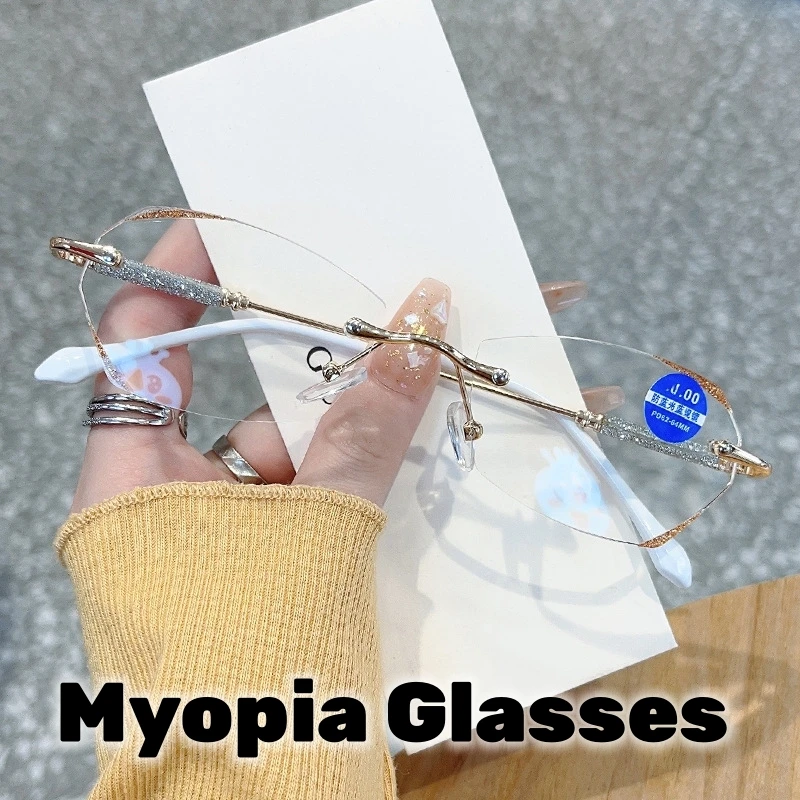 Luxury Retro Myopia Glasses Luxury Rimless Near Sight Women's Anti-blue Eyeglasses New Trend Transparent Prescription Glasses
Luxury Retro Myopia Glasses Luxury Rimless Near Sight Women's Anti-blue Eyeglasses New Trend Transparent Prescription Glasses