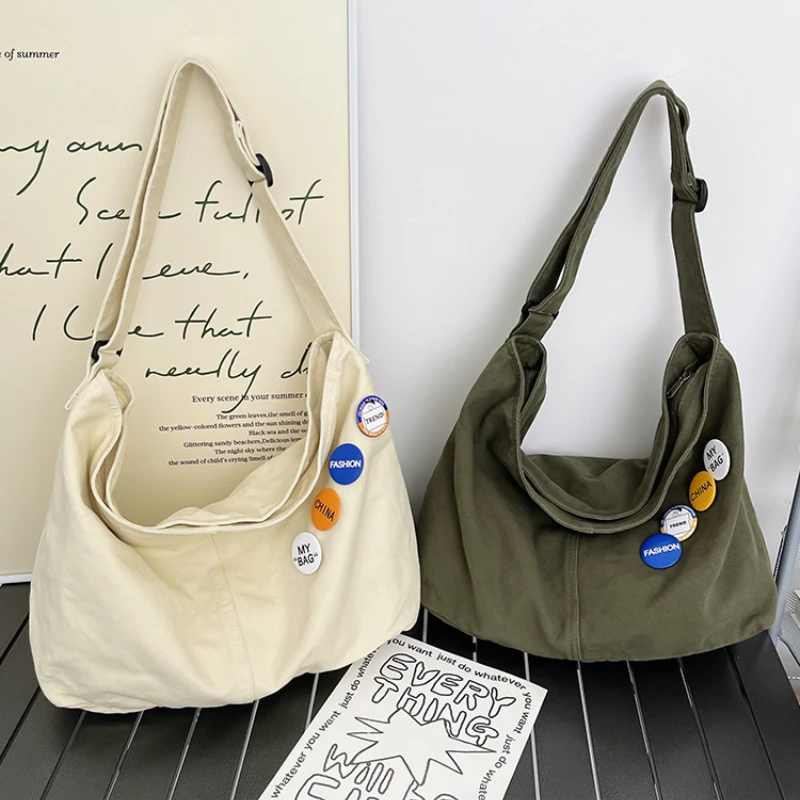Women's School Messenger Bags for Women Shoulder Ladies Designer Handbag Solid Large Capacity Casual Canvas Shoulder Female Bags
Women's School Messenger Bags for Women Shoulder Ladies Designer Handbag Solid Large Capacity Casual Canvas Shoulder Female Bags