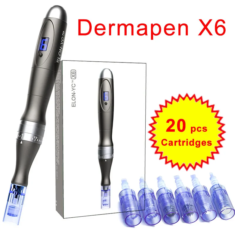ELON-YC Hydra Stamp Pen X6 Dermapen with 20pcs Needles Auto Dr Microneedling Pen Anti Aging Facial Skin Care Tools
ELON-YC Hydra Stamp Pen X6 Dermapen with 20pcs Needles Auto Dr Microneedling Pen Anti Aging Facial Skin Care Tools