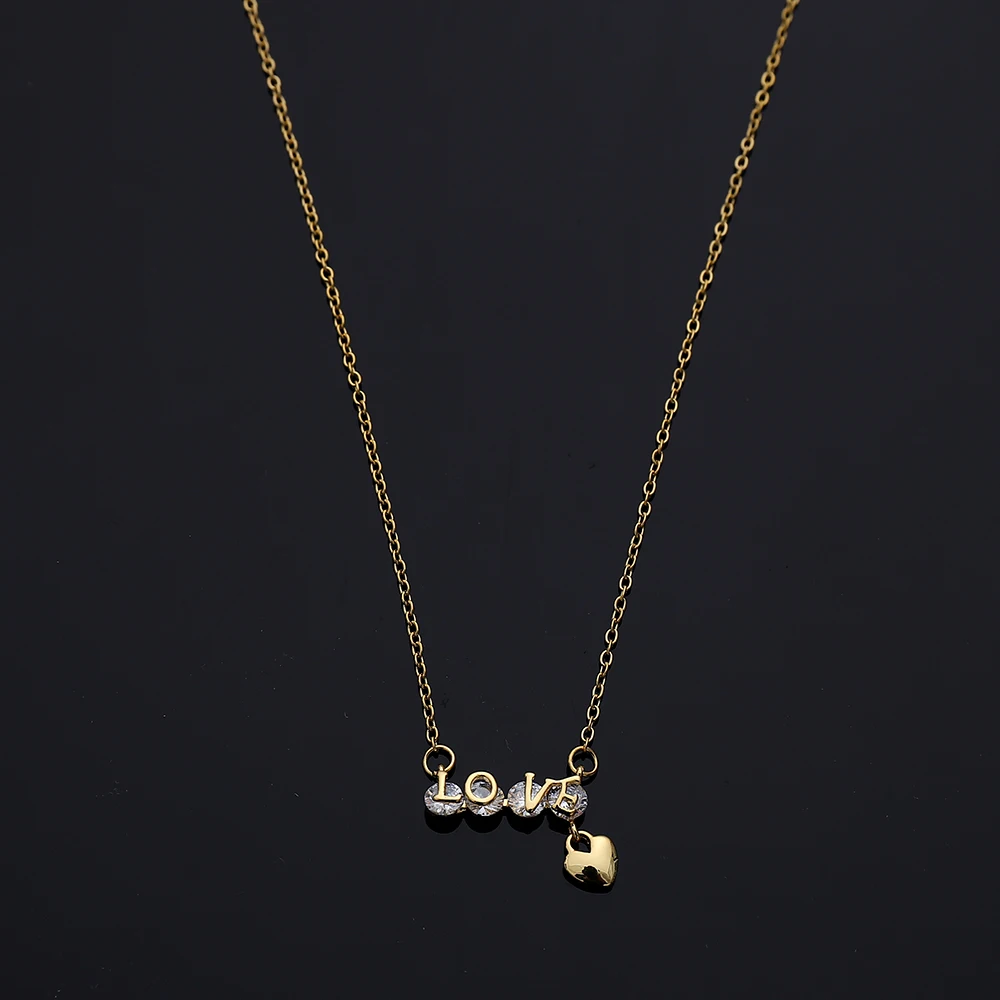 18K Gold Stainless Steel Summer Women Girl Simple Letter Love Charm Pendant Long Chain Necklaces Necklace Lucky Jewelry
18K Gold Stainless Steel Summer Women Girl Simple Letter Love Charm Pendant Long Chain Necklaces Necklace Lucky Jewelry