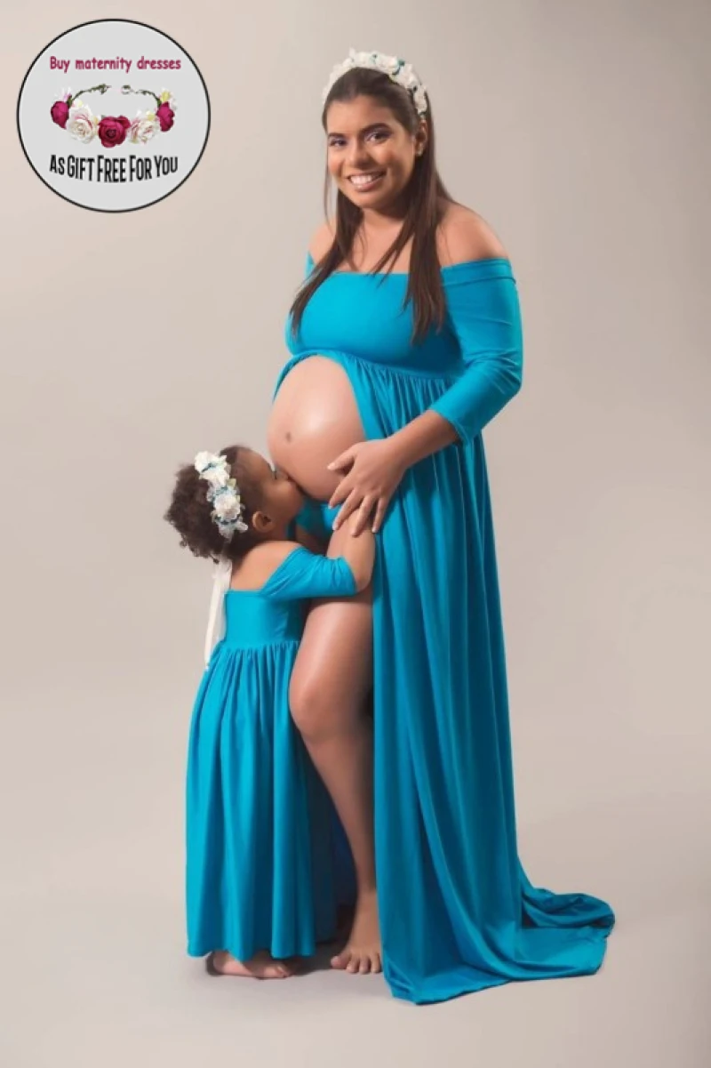 Two piece parent-child outfit Pregnancy Dress for Photography Off-Shoulder split Bateau Mercerized Cotton Maternity Dress
Two piece parent-child outfit Pregnancy Dress for Photography Off-Shoulder split Bateau Mercerized Cotton Maternity Dress