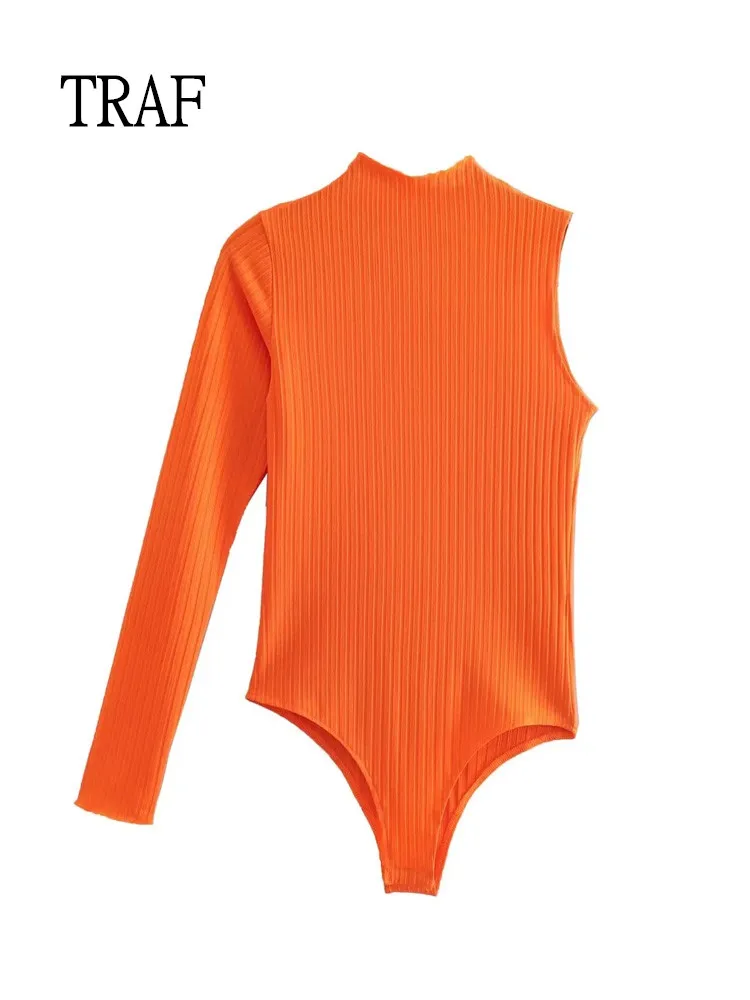 TRAF Women Bodysuit Fashion Orange Jumpsuit Top Sexy One Shoulder Long Sleeves Top Women Clothing Vintage Streetwear Jumpsuits
TRAF Women Bodysuit Fashion Orange Jumpsuit Top Sexy One Shoulder Long Sleeves Top Women Clothing Vintage Streetwear Jumpsuits