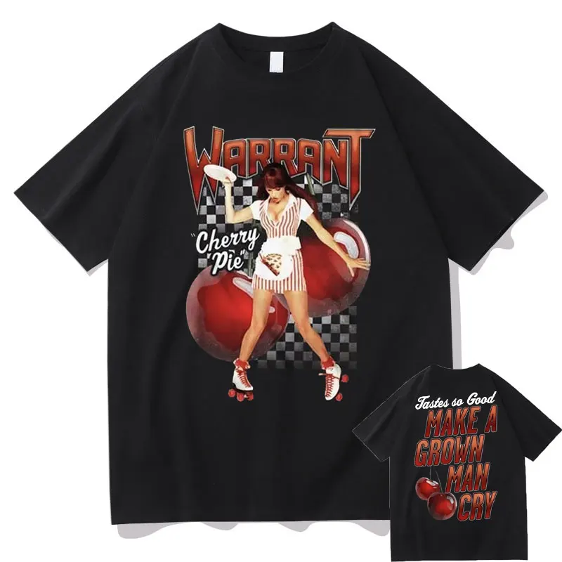 Warrant Cherry Pie Double Sided Black T-shirt Make A Grown Man Cry Logo Print T Shirt Men Women Tee Men's Hip Hop Vintage Tshirt
Warrant Cherry Pie Double Sided Black T-shirt Make A Grown Man Cry Logo Print T Shirt Men Women Tee Men's Hip Hop Vintage Tshirt