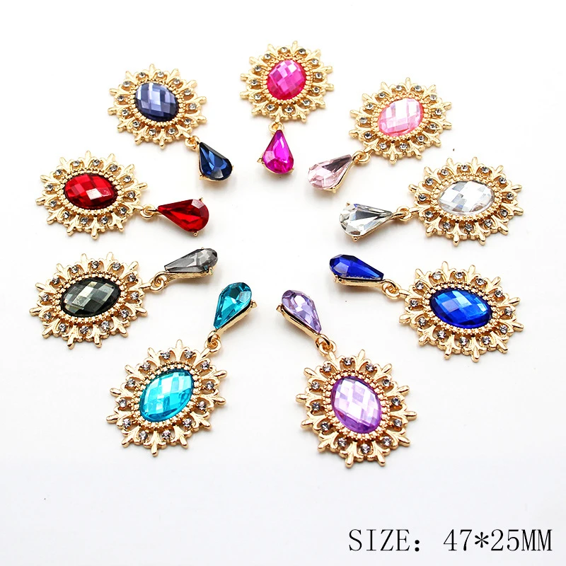 1 шт. 45*25 мм новая кружевная овальная блестящая подвесная пуговица для детской одежды аксессуары для рукоделия