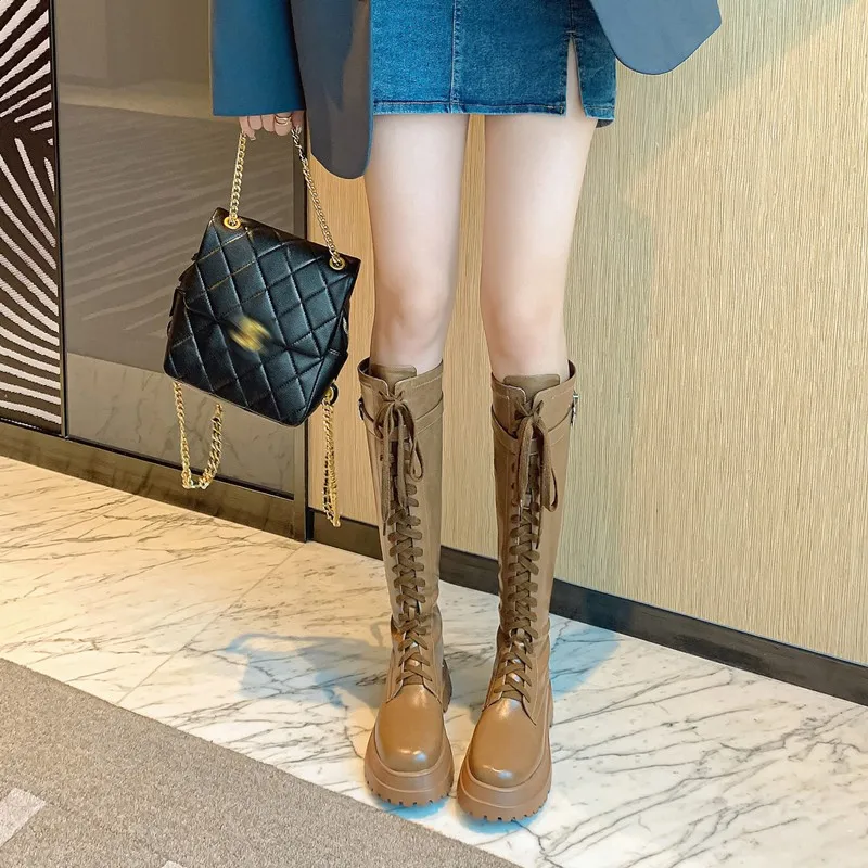 2022 New Ladies Motorcycle Boots Wedge Flats Ladies High Heels Platform PU Leather Boots Lace Up Women's Shoes Black Boots for G
2022 New Ladies Motorcycle Boots Wedge Flats Ladies High Heels Platform PU Leather Boots Lace Up Women's Shoes Black Boots for G