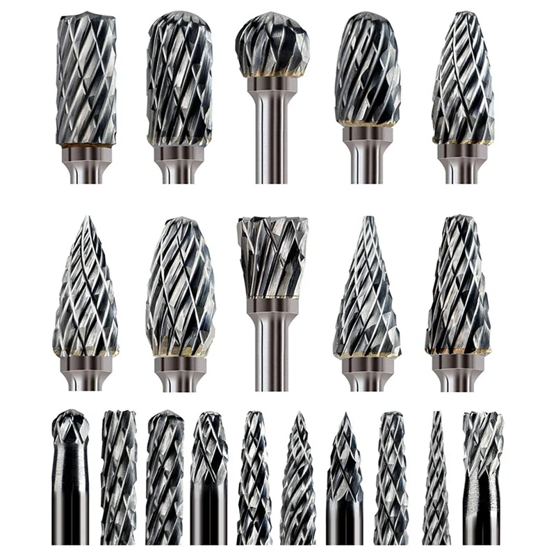 Carbide Burr Set Attachments 20PCS Die Grinder Rotary Tool Rasp Wood Carving Bits Metal Grinding Engraving
Carbide Burr Set Attachments 20PCS Die Grinder Rotary Tool Rasp Wood Carving Bits Metal Grinding Engraving