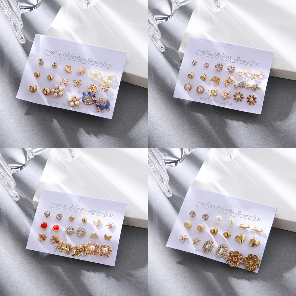 1 Set Stud Earrings Set For Women Fashion Tiny Exquisite Charm Rhinestone Imitation Pearl Women's Ear Studs Piercing Jewelry
1 Set Stud Earrings Set For Women Fashion Tiny Exquisite Charm Rhinestone Imitation Pearl Women's Ear Studs Piercing Jewelry