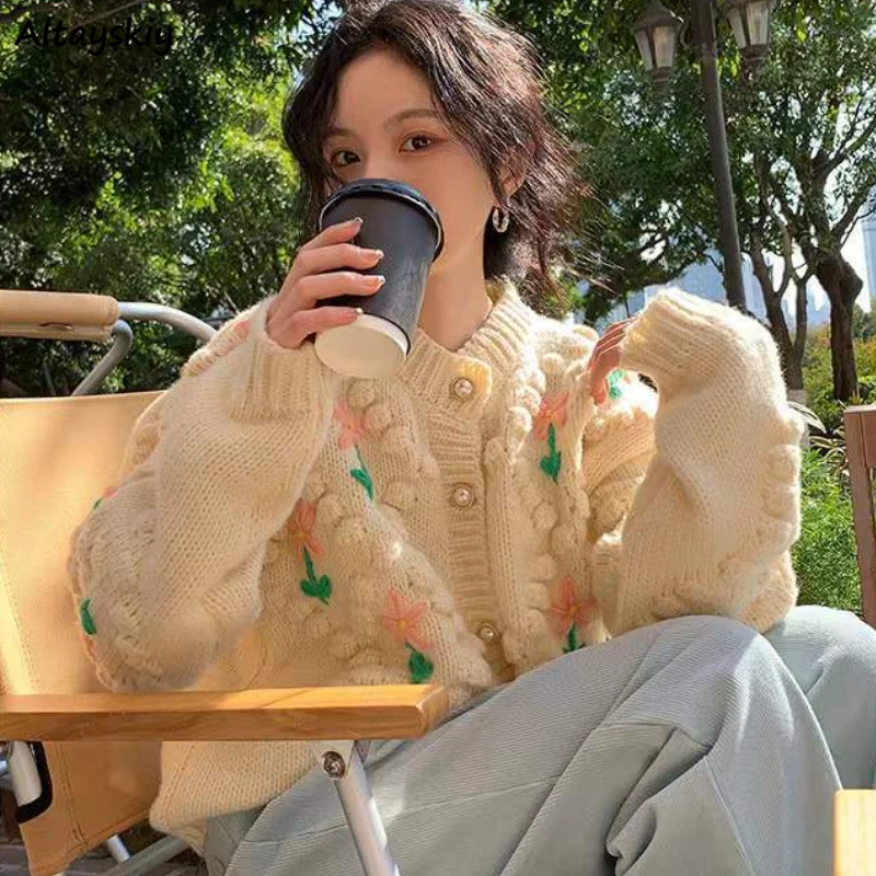 Cardigan Women Spring Retro Ulzzang Baggy Soft O-neck Ladies Clothing Sweet Students Fashion Long Sleeve Flowers Youth All-match
Cardigan Women Spring Retro Ulzzang Baggy Soft O-neck Ladies Clothing Sweet Students Fashion Long Sleeve Flowers Youth All-match